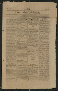 A very old newspaper broadsheet