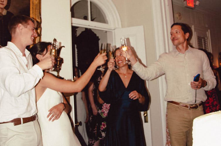 How one can write a really perfect wedding ceremony speech – in line with historic orators 1 bride and groom cheers their glasses with guests