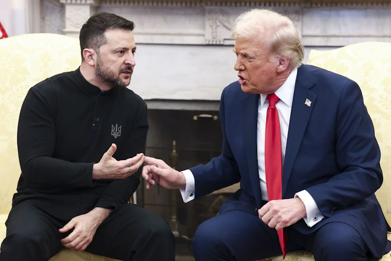 Zelensky and Trump arguing in Oval Office