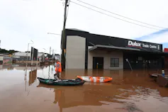 Flooded streets in Lismore in 2022