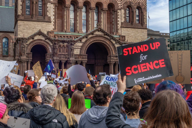 Une manifestation Stand Up For Science à Boston en 2017.