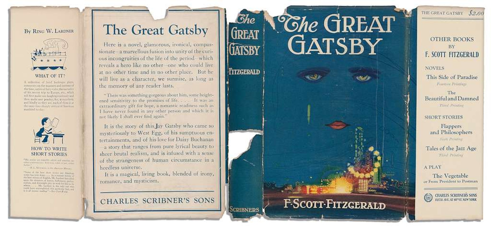 Cubierta de la primera edición de 'El gran Gatsby', con la portada diseñada por Francis Cugat.
