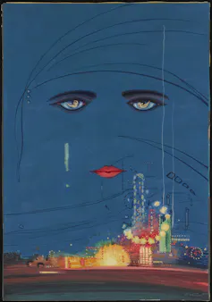 Cartel original de Francis Cugat de 'Celestial eyes' para la edición de 'El gran Gatsby'.