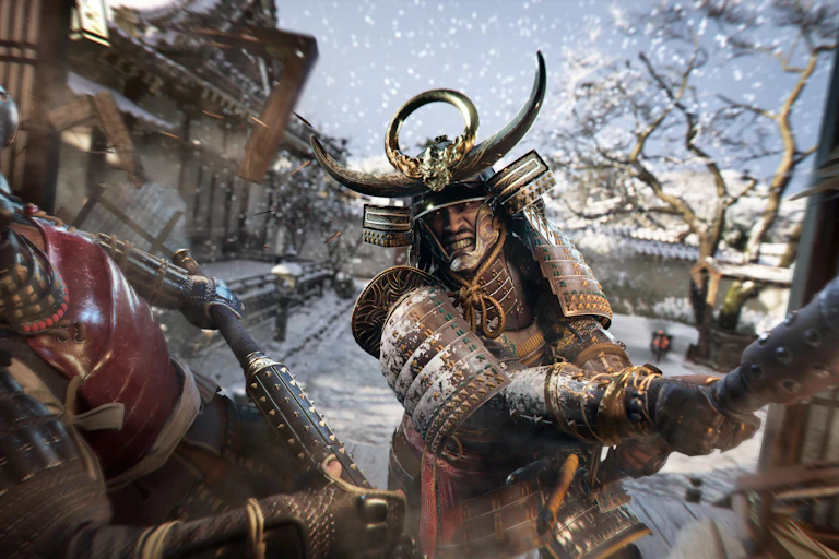 A black samurai wielding his sword in the game