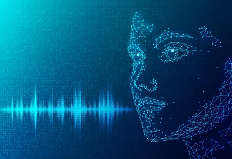 Illustration of a digital person talking
