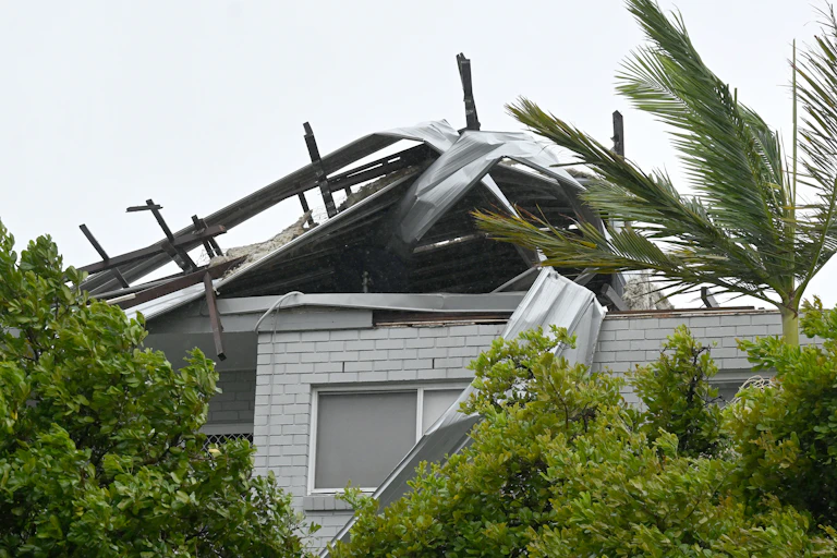Holiday apartments were damaged on the Gold Coast