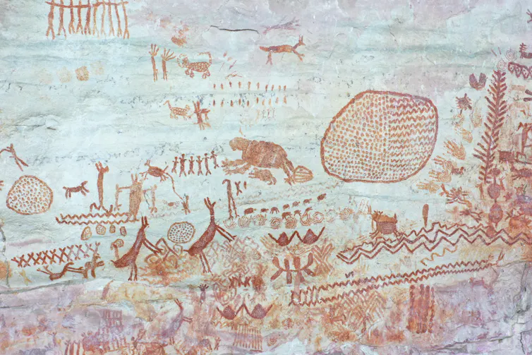 rock art featuring tapirs