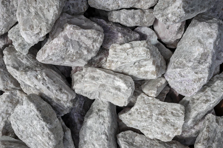 Hard rock spodumene ore, commercially important source of lithium.
