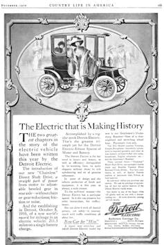 Electric car ad from 1910
