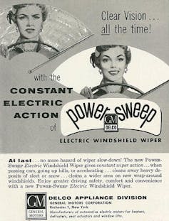 'Power sweep' advert with woman sat behind windscreen