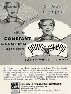 'Power sweep' advert with woman sat behind windscreen