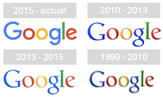 Diferentes ejemplos del logo de Google.