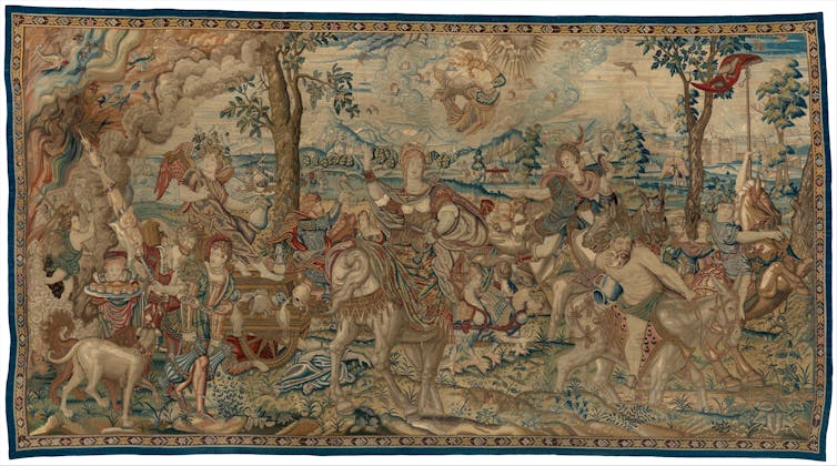 Harpies were often associated with greed. In this Renaissance painting, part of a series depicting the Seven Deadly Sins, a harpy-drawn chariot is being used by Gluttony (who has wings, carries a jug and and wears wine leaves in her hair).