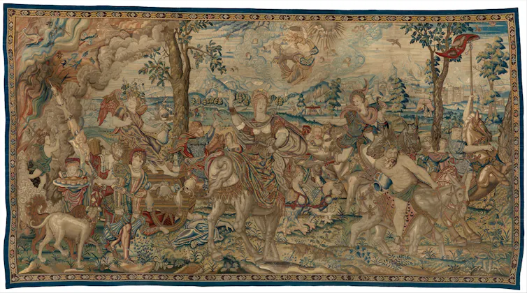 Harpies were often associated with greed. In this Renaissance painting, part of a series depicting the Seven Deadly Sins, a harpy-drawn chariot is being used by Gluttony (who has wings, carries a jug and and wears wine leaves in her hair).