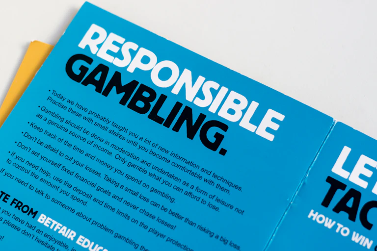 A 'responsible gambling' leaflet