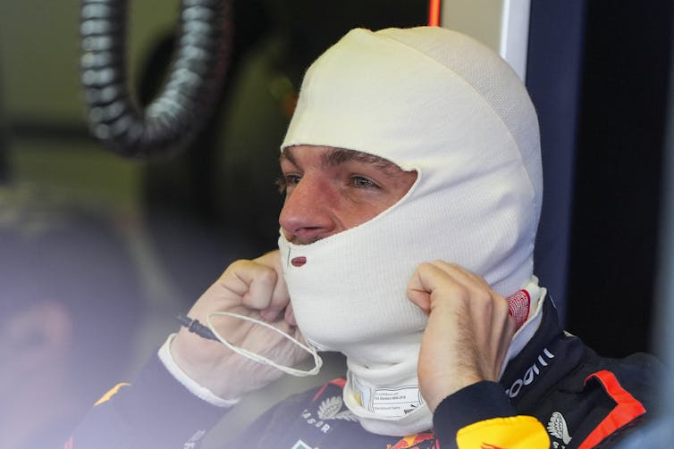 Man wearing a white balaclava.