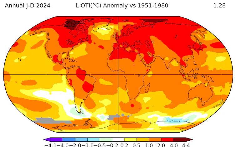 map of average annual heat 2024