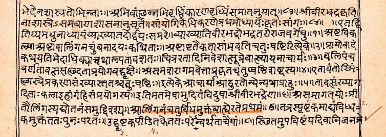 Women’s sexual pleasure is still taboo – but the Kamasutra tells a different story 4 A ancient page featuring Sanskrit.