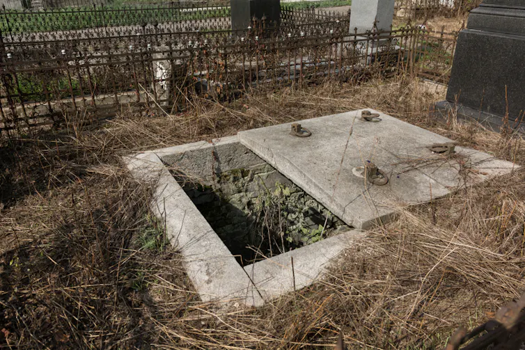 An empty grave.