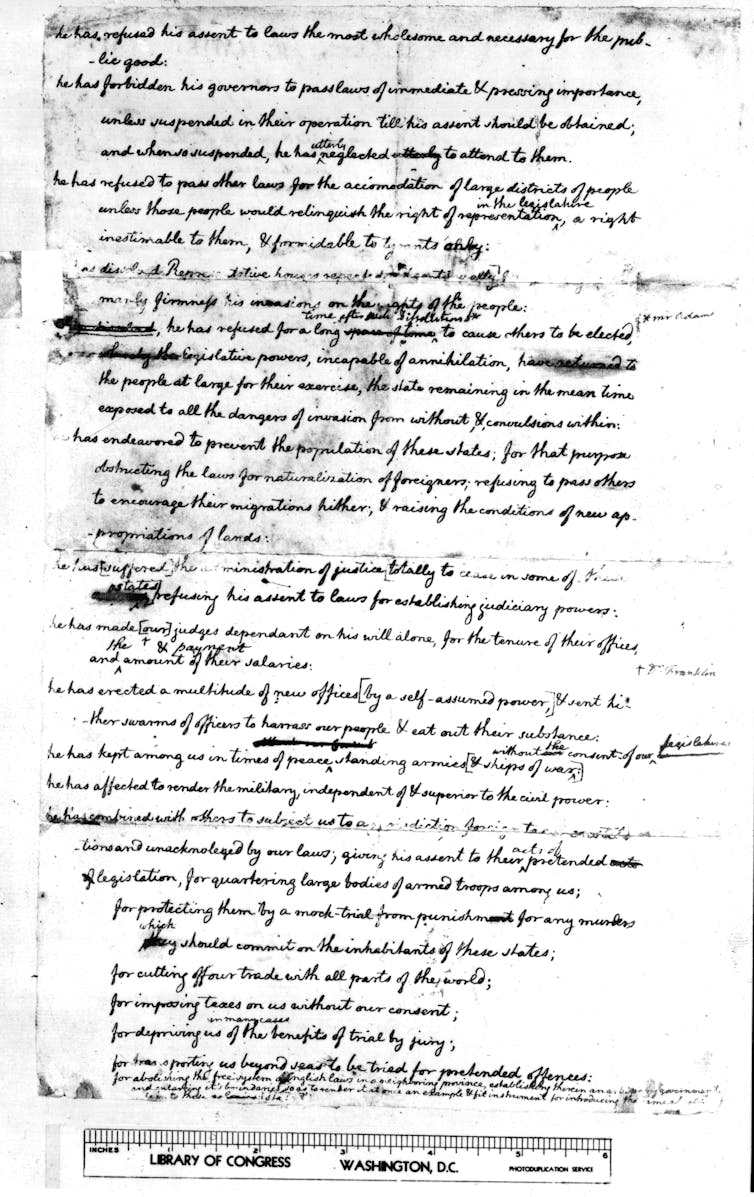 Una lista escrita a mano en cursiva antigua.