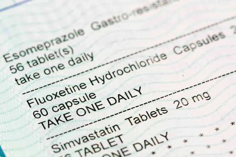 A prescription for antidepressants.