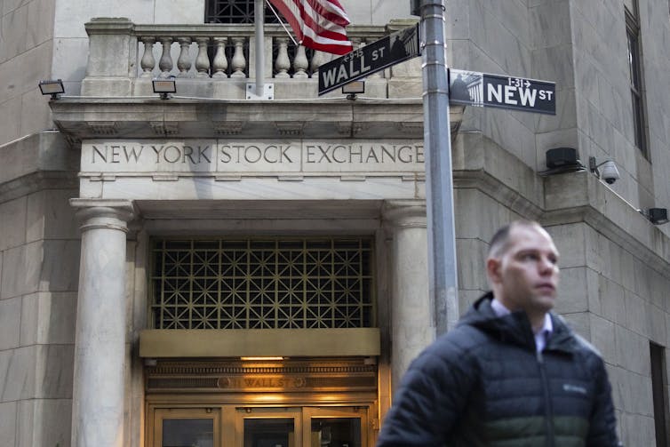 exterior of New York Stock Exchange, Wall Street