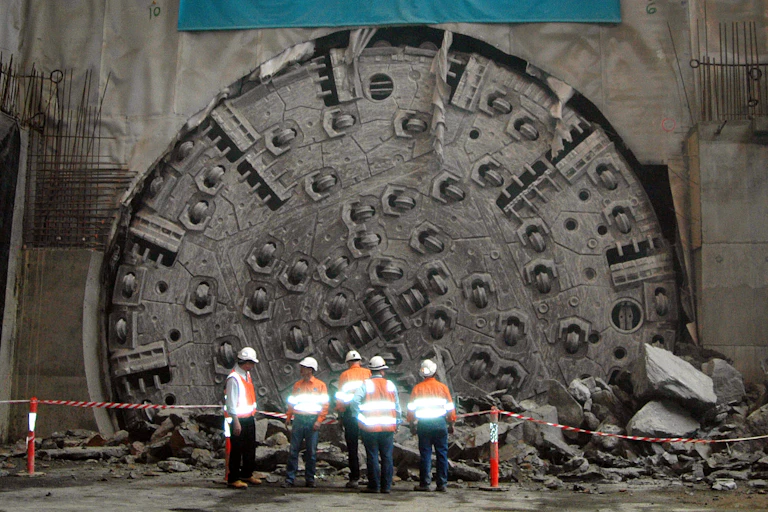 Workers on Brisbane's Clem7 tunnel project.