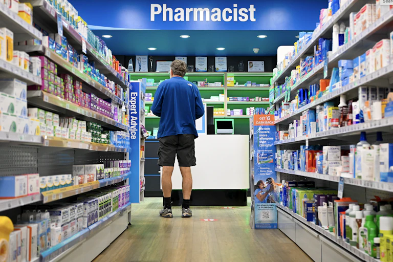 Man in pharmacy