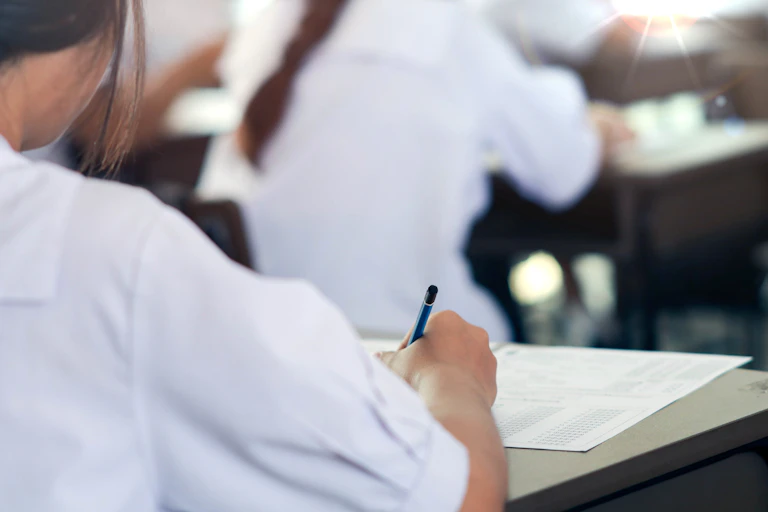 Students taking test