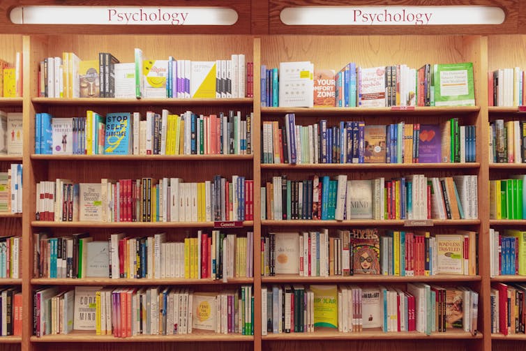 The psychology section of a book store