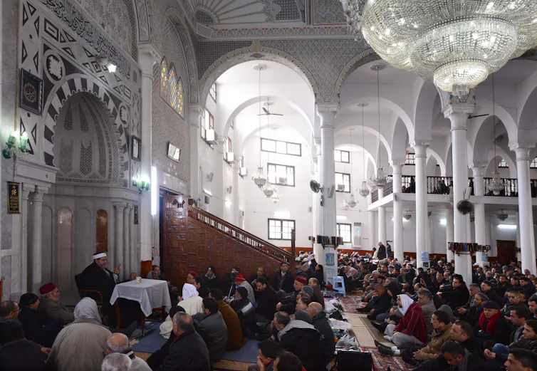 Muslim worshippers at the Jamaa El Fath mosque in Tunis, February 2013.