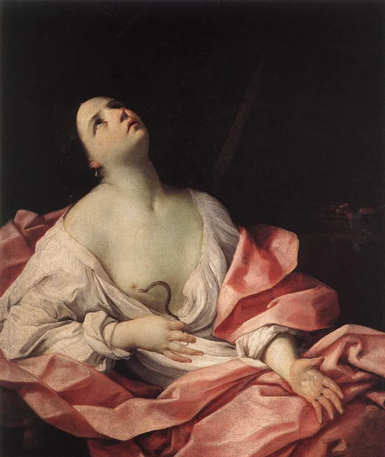 Cléopâtre et l’aspic (1630), Guido Reni, huile sur toile, Royal Collection