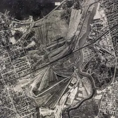 Fotografía aérea del 'valle de las cenizas', un vertedero en expansión situado en la ciudad de Nueva York durante la década de 1920