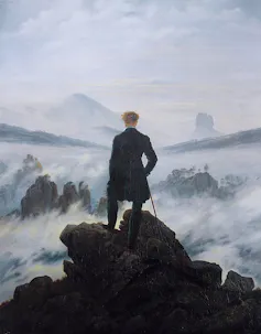 _El caminante sobre el mar de nubes_, de Caspar David Friedrich.