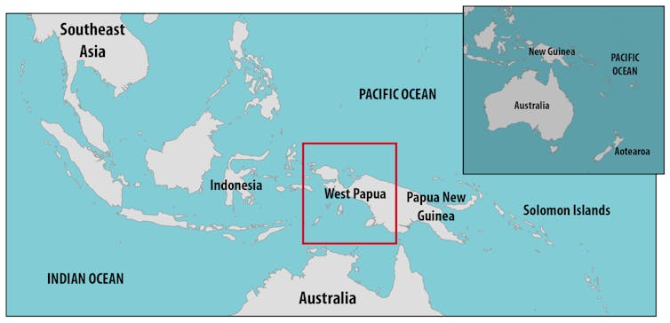 A map of West Papua