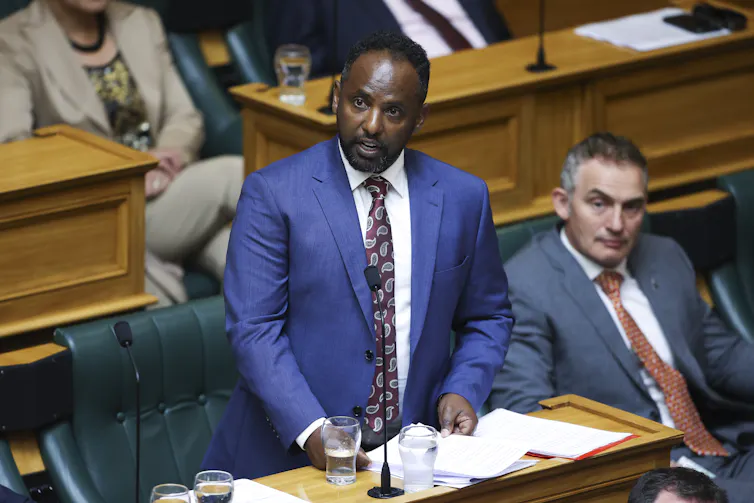 Former Labour MP Ibrahim Omer speaking in parliament.