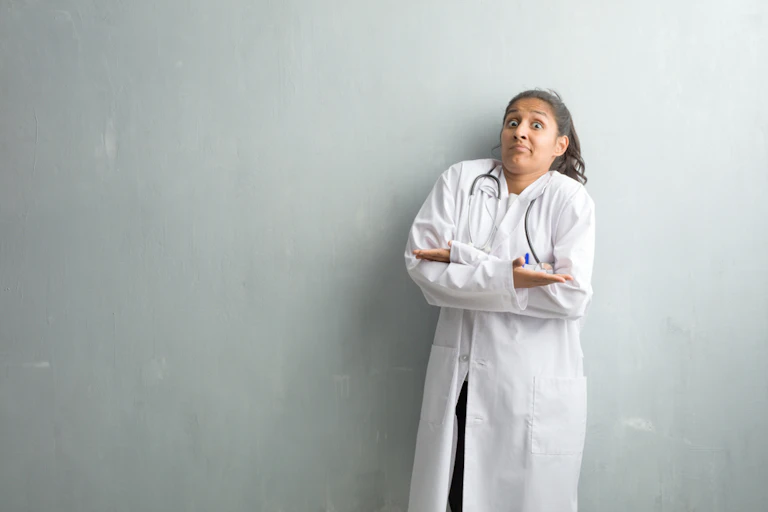 Confused doctor.