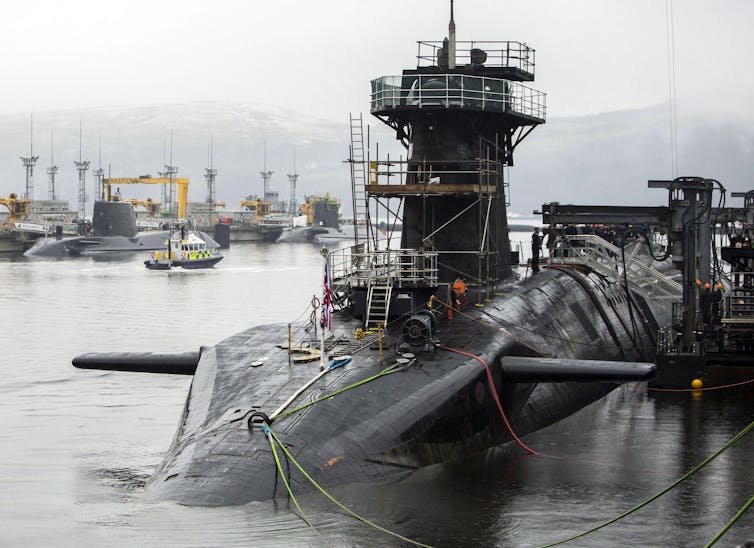 UK nuclear deterrent: the mutual protection settlement is in peril in a Trumpian age 2 A nuclear submarine docked in Scotland.