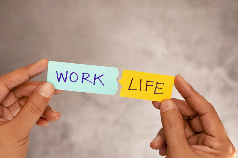 Work Life Balance Copceptual Photo trying to join up two words