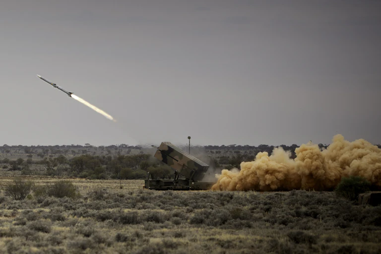 A missile being fired