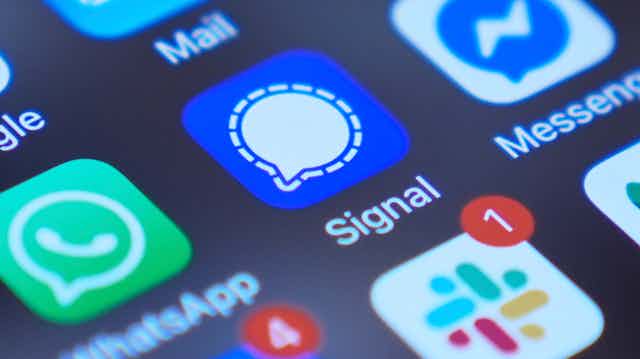 icons on a smartphone screen