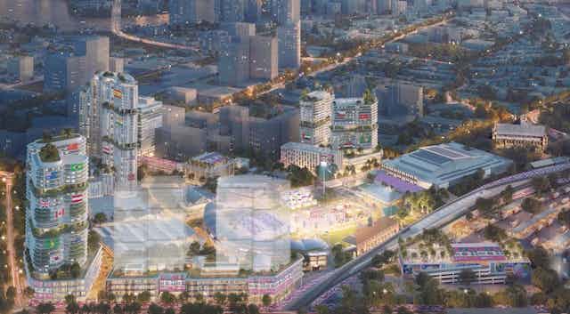 The planned athletes village within the RNA Showgrounds as part of new infrastructure for the Brisbane 2032 Olympics.