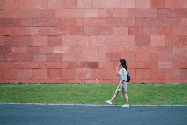 Woman walks
