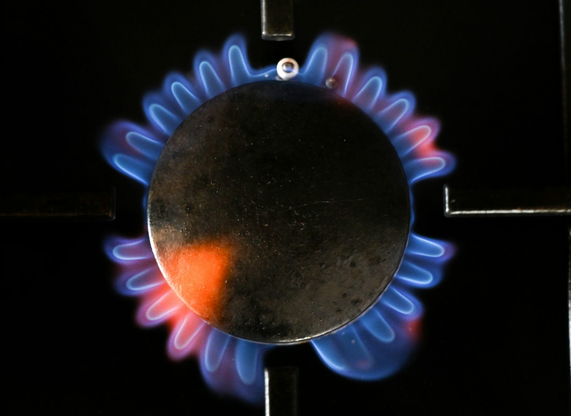 Gas burner on stove