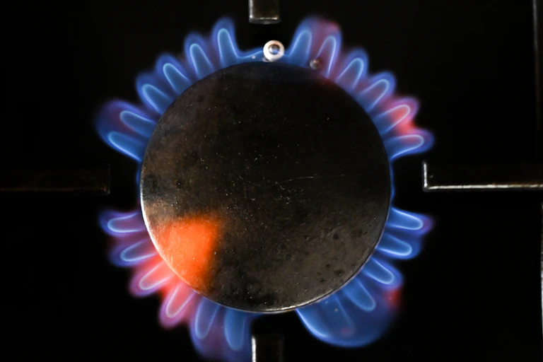 Gas burner on stove