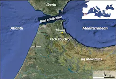 An illustration of the region, oceans on either side.