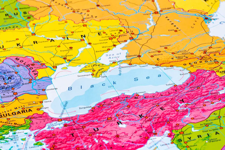 A map of the Black Sea region.