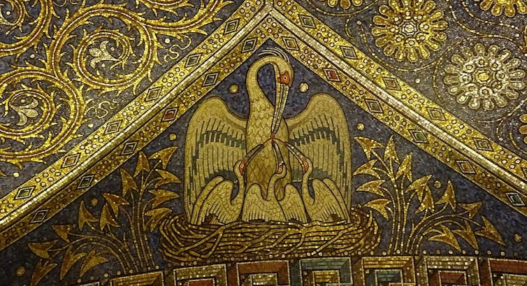 Pelican and Phoenix: Sufferer and Symbols of Resurrection within the Center Ages 3 Mosaic pelicane with their young people.