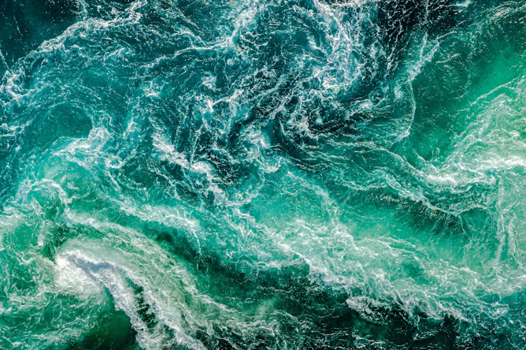 Aerial picture of choppy seas