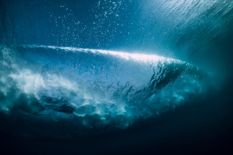 The ocean surface from below